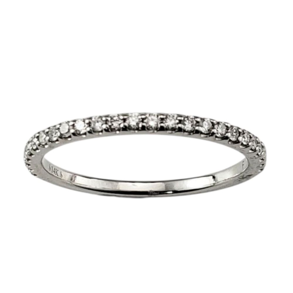 14 Karat White Gold and Diamond Band Ring Size 7 #21921